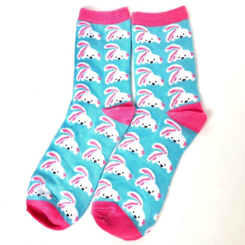 Bunny socks cute and bright